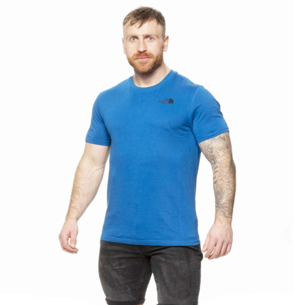 (S) The North Face Mens Simple Dome Tee Bomber Blue T Shirt