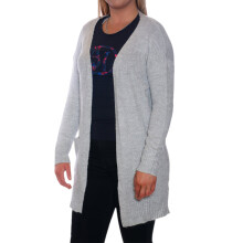 (Light Grey, XL) ZARA Womens Open Glittery Cardigan Ladies Sweat