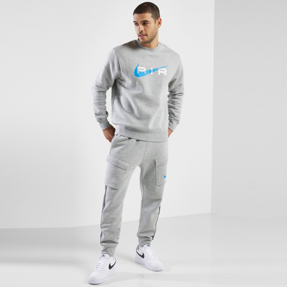 (XL) Nike Air Mens Fleece BB Crewneck Cargo Tracksuit