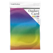Craft Perfect - Ombre Glitter Card - Kaleidoscope of Colours - A4 (5/PK) - 8893E
