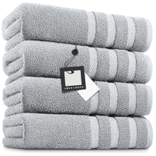 (Silver) 4 X Big Super Jumbo Bath Sheets Towels Pure Egyptian Cotton Soft XL Bath Sheets