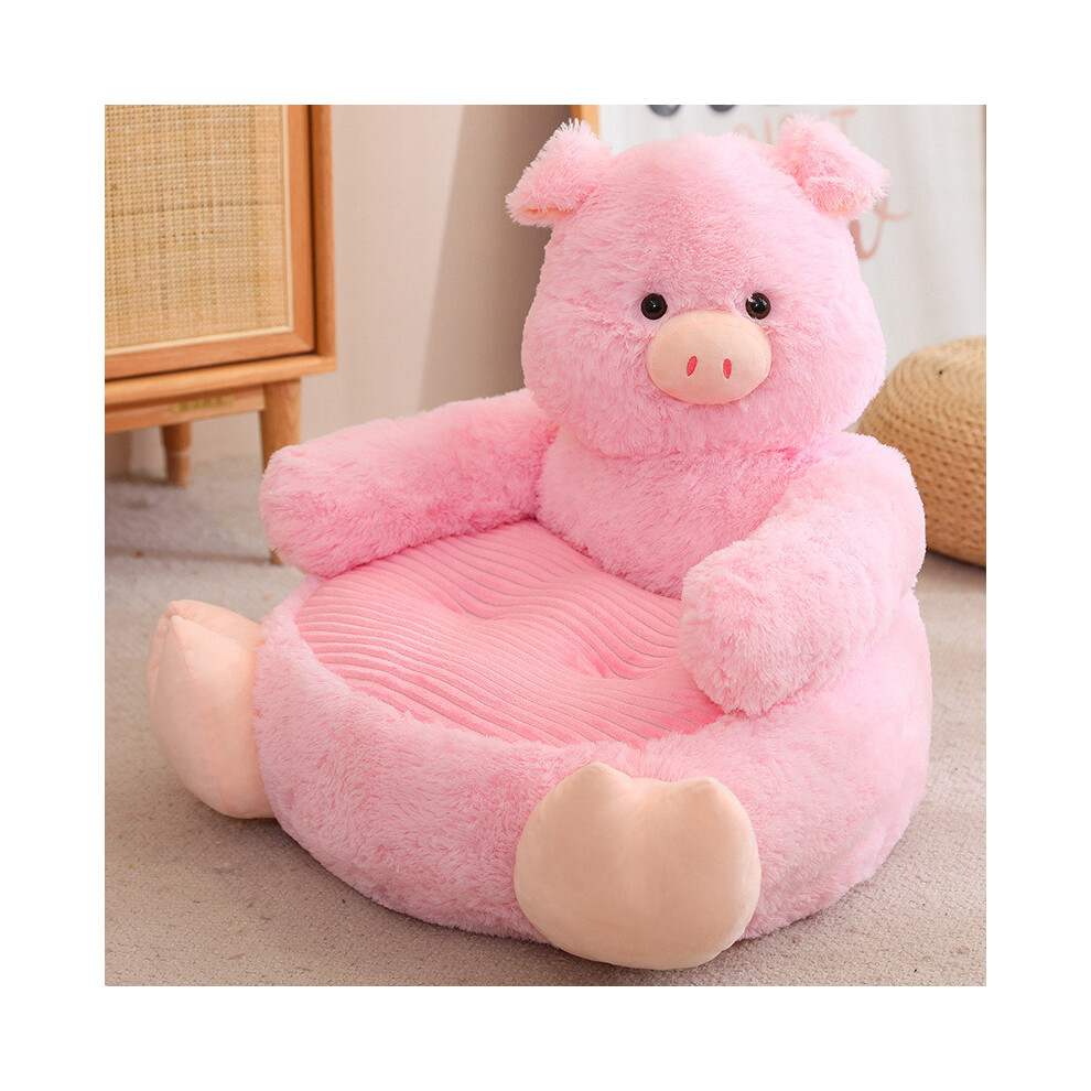 (Pig) Cartoon Elephant Rabbit Monkey Pet Sofa Toy Pink Pig Lazy Child Small Sofa Chair