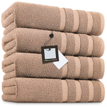 (Latte) 4 X Big Super Jumbo Bath Sheets Towels Pure Egyptian Cotton Soft XL Bath Sheets