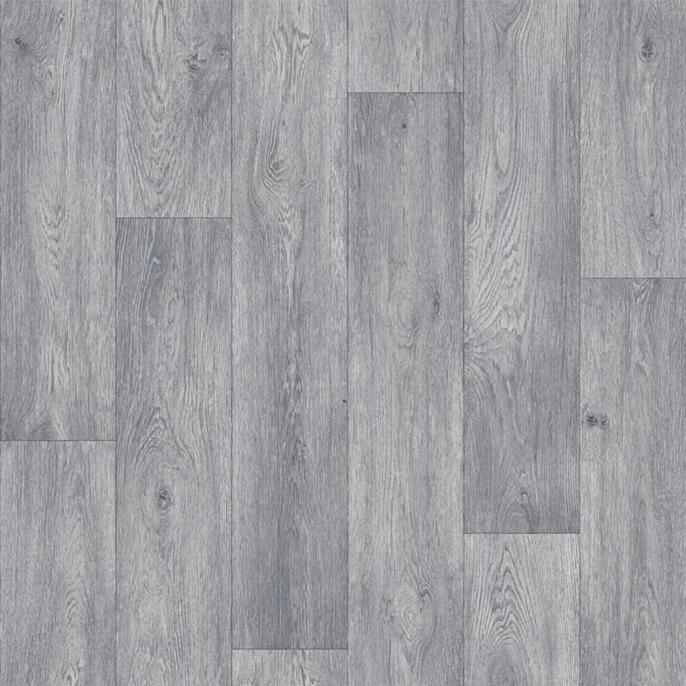 (2M(6'6") X 2M(6'6")-4Mâ²) Grey Wood Effect Non Slip Vinyl Flooring For Livingroom, Kitchen, 2.8Mm Thick Vinyl Sheet 9501792715284
