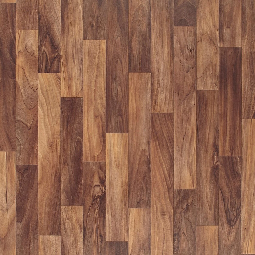 (6M(19'8") X 2M(6'6")-12Mâ²) Brown Wood Effect Slip Resistant Vinyl Flooring For Livingroom, Kitchen, 2.3Mm Thick Vinyl Sheet 9507595499840