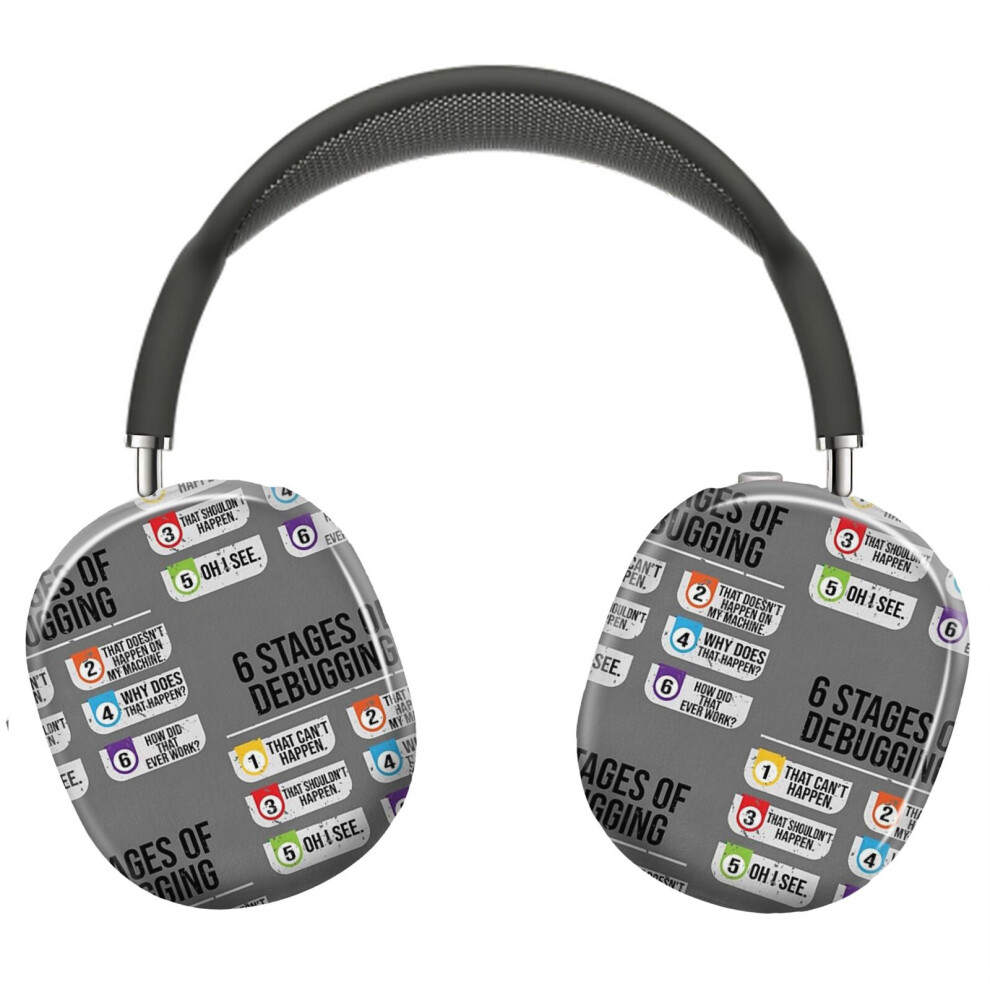 (6 Stages Of Debugging Computer Programming _23402) Protective Cover For Airpods Max Headphones Aesthetic Print Snap On Cases 8841579033981