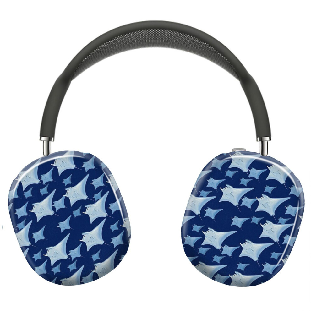 (Manta Ray Pattern_3843) Protective Cover For Airpods Max Headphones Aesthetic Print Snap On Cases 8841579078913