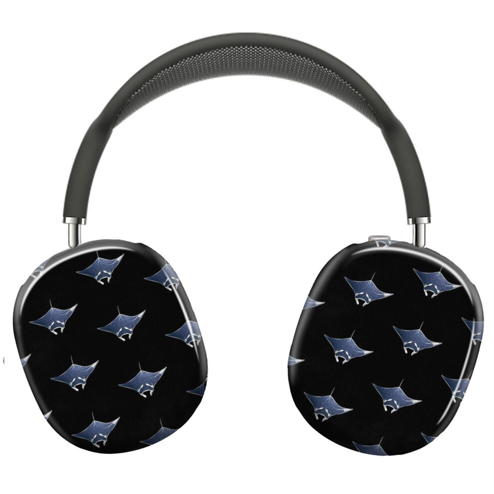 (Manta Ray Alternate Print_6680) Protective Cover For Airpods Max Headphones Aesthetic Print Snap On Cases White 8841579078906
