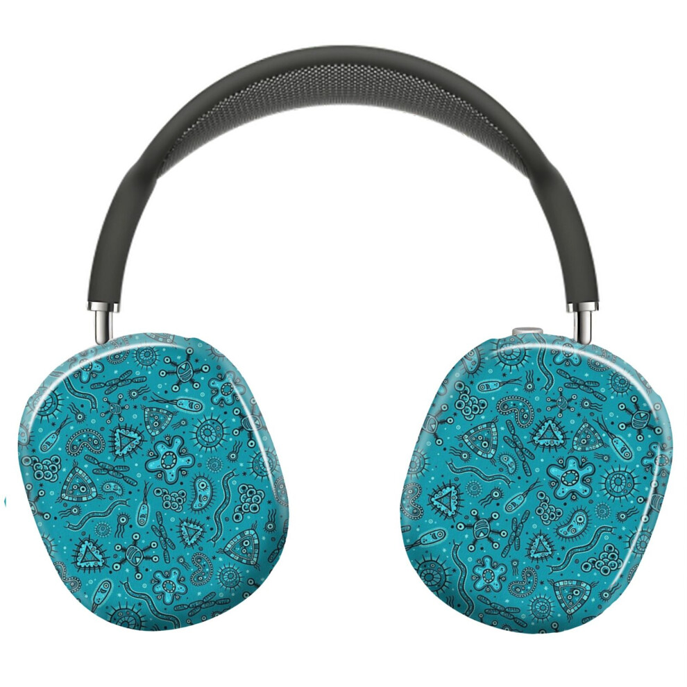 (Cartoon Microbes - Teal_5325) Protective Cover For Airpods Max Headphones Aesthetic Print Snap On Cases 8841579038757