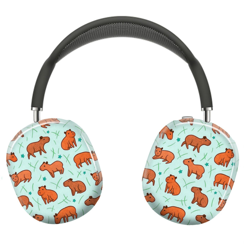 (Capybara Pattern_22691) Protective Cover For Airpods Max Headphones Aesthetic Print Snap On Cases 8841579039099