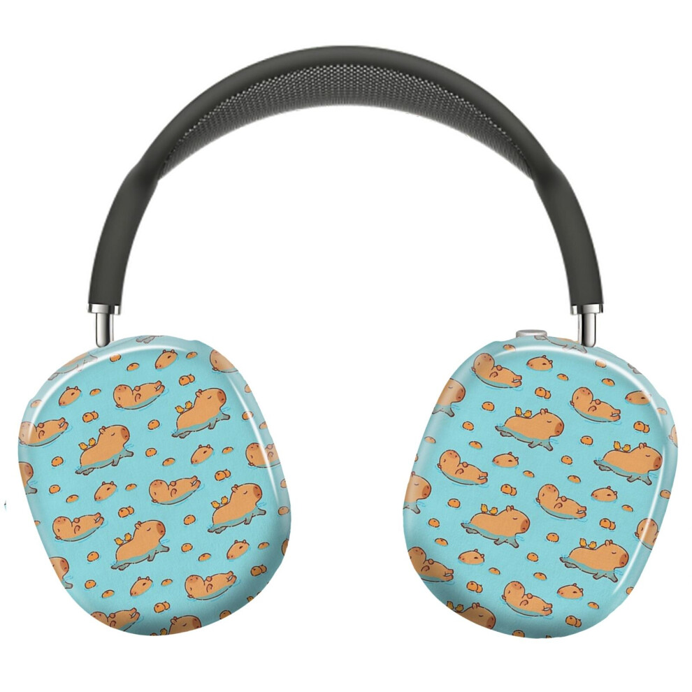 (Capybara Pattern Swimming With Oranges_12048) Protective Cover For Airpods Max Headphones Aesthetic Print Snap On Cases 8841579039112
