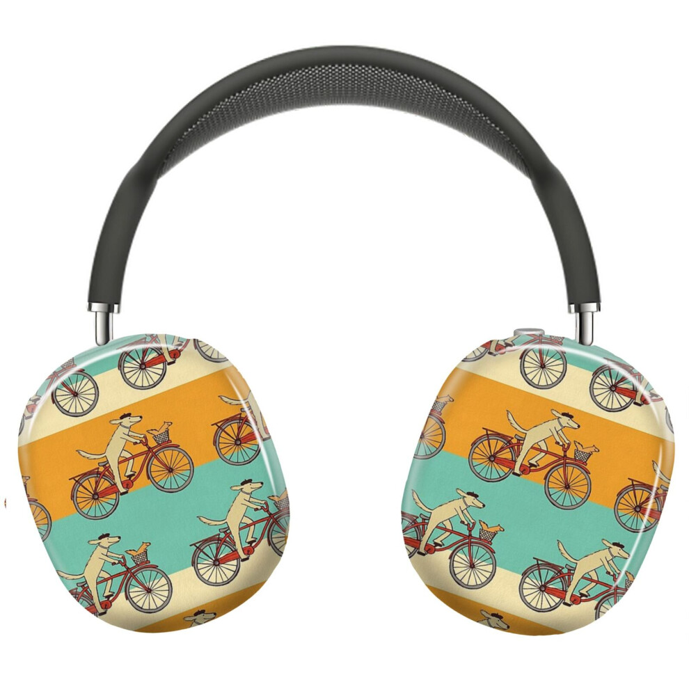 (Dog And Squirrel Are Friends Whimsical Animal Art Dog Riding A Bicycle_4681) Protective Cover For Airpods Max Headphones Aesthetic Print Snap On Case 8841579047087
