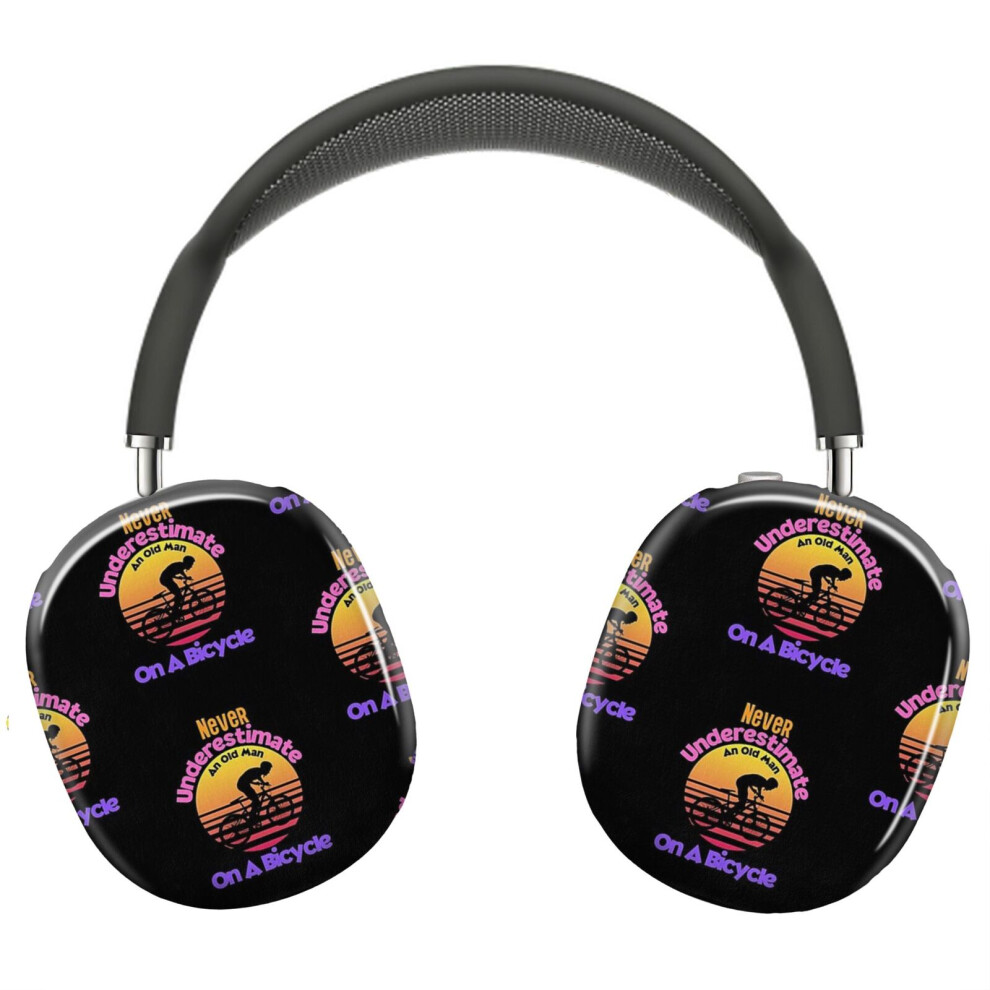 (Never Underestimate An Old Man On A Bicycle_13056) Protective Cover For Airpods Max Headphones Aesthetic Print Snap On Cases 8841579092384