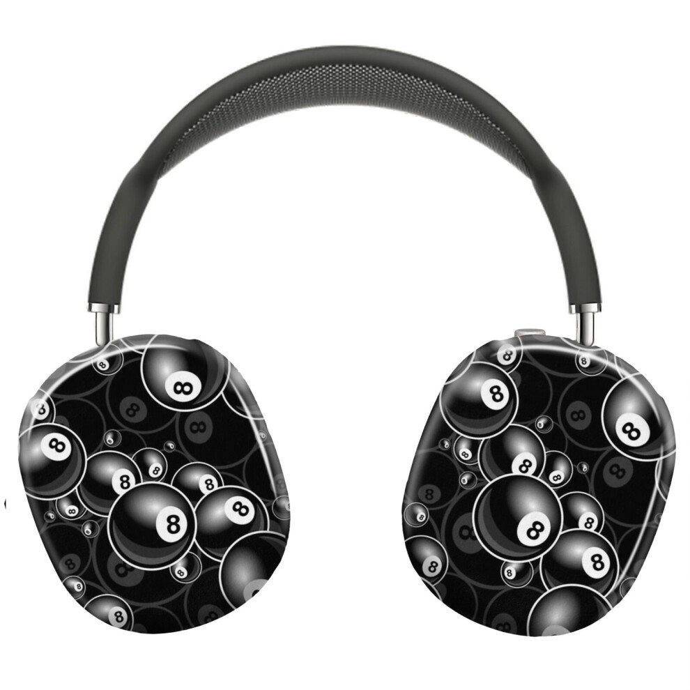 (Billiards 8 Ball 8-Ball And White_3967) Protective Cover For Airpods Max Headphones Aesthetic Print Snap On Cases Black 8841579024248
