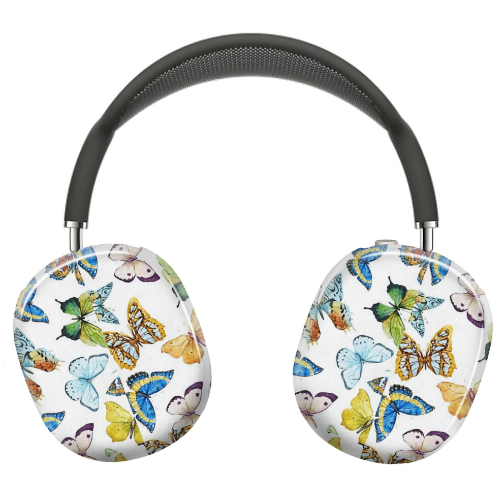 (Colorful Spring Butterflies Pattern_2365) Protective Cover For Airpods Max Headphones Aesthetic Print Snap On Cases 8841579054351