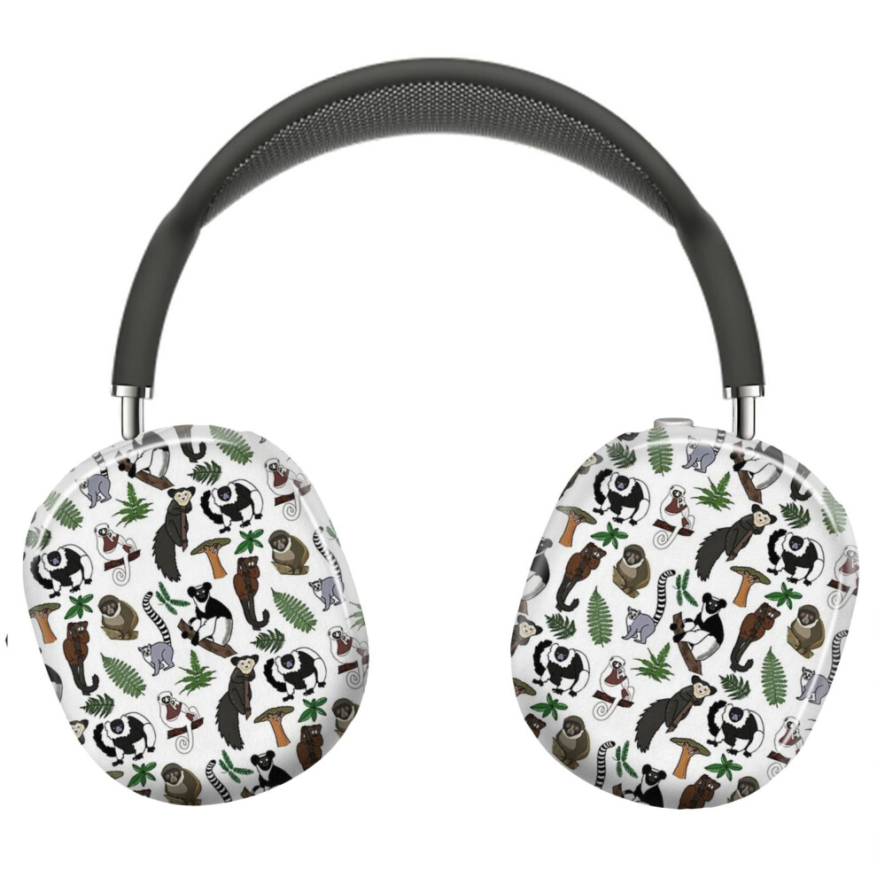 (Lemur Pattern_5493) Protective Cover for AirPods Max Headphones Aesthetic Print Snap On Cases-image-OPC-PFH8X99-NEW