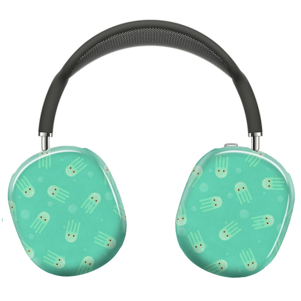 (Lime Jellyfish_22008) Protective Cover For Airpods Max Headphones Aesthetic Print Snap On Cases 8841579081364