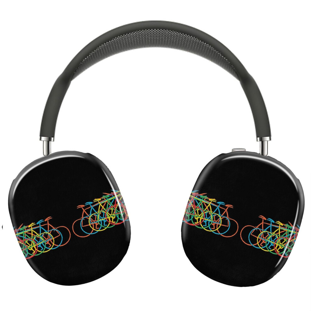 (Just Bike, Colorful_5208) Protective Cover For Airpods Max Headphones Aesthetic Print Snap On Cases 8841579065258