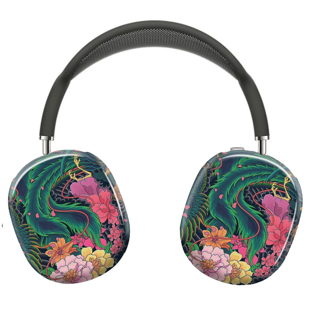 (Japanese Motive Design, The Grand Phoenix_6871) Protective Cover For Airpods Max Headphones Aesthetic Print Snap On Cases 8841579067009
