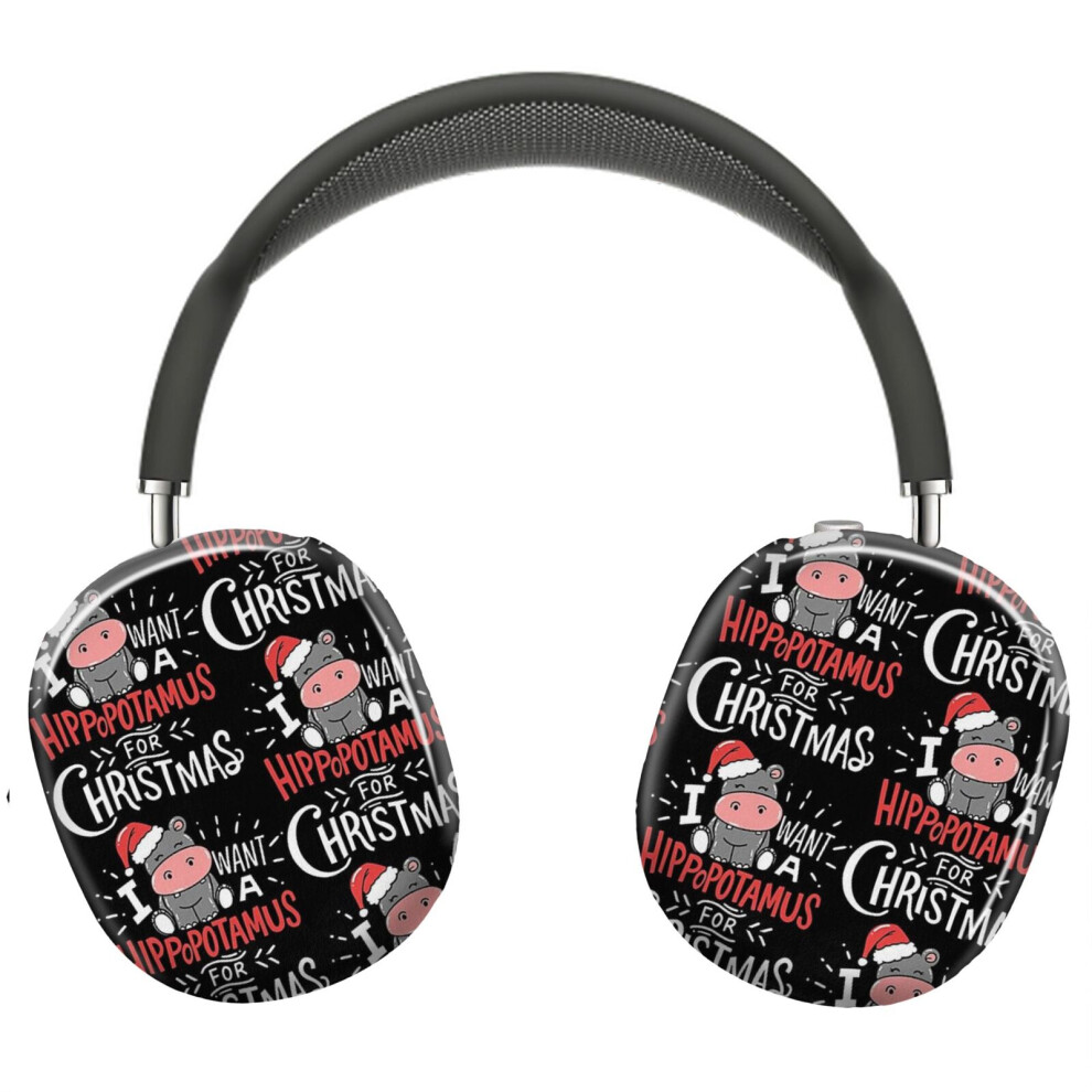 (I Want Hippopotamus For Christmas Hippo Xmas Gift_5102) Protective Cover For Airpods Max Headphones Aesthetic Print Snap On Cases 8841579069546
