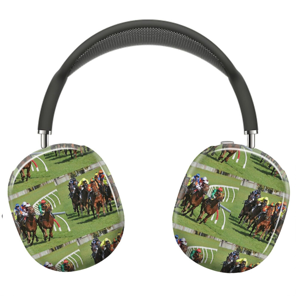 (Horse Racing Action_4882) Protective Cover For Airpods Max Headphones Aesthetic Print Snap On Cases 8841579071266