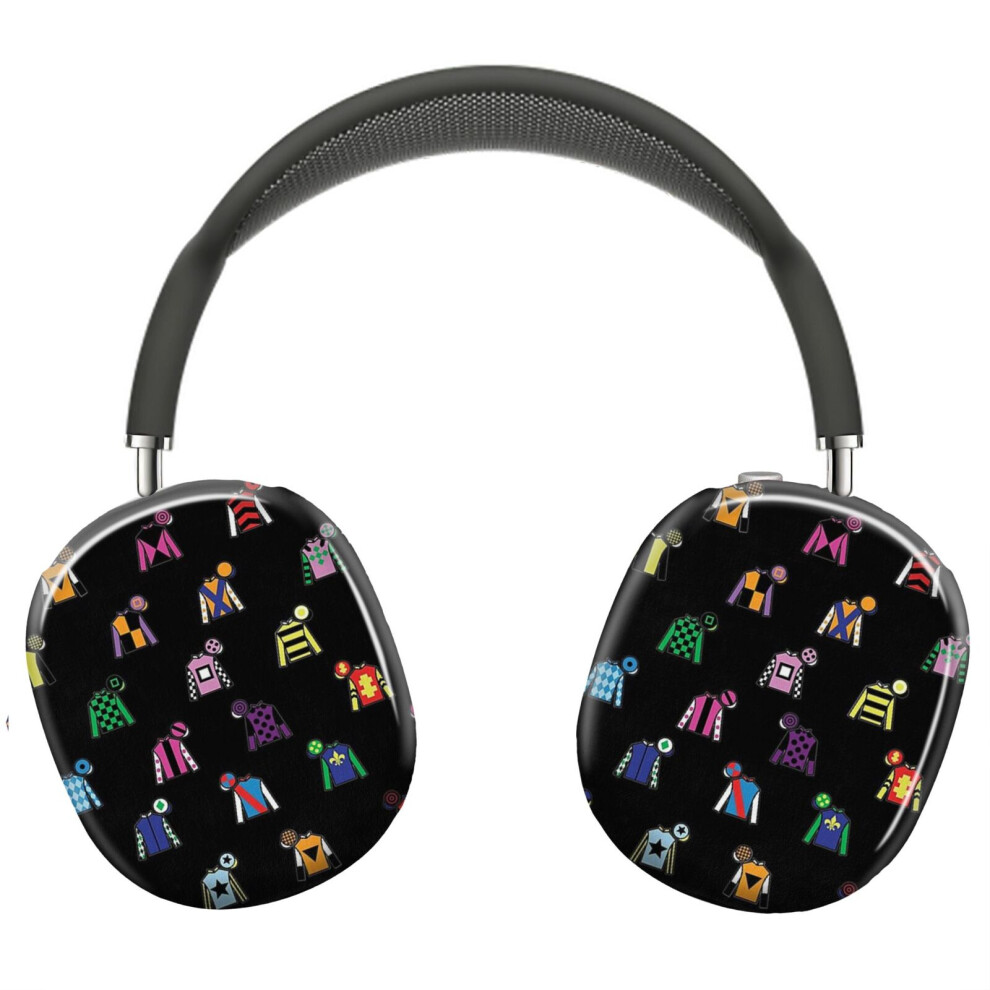 (Horse Racing Jockey Silk Print Black_22981) Protective Cover For Airpods Max Headphones Aesthetic Print Snap On Cases 8841579071242