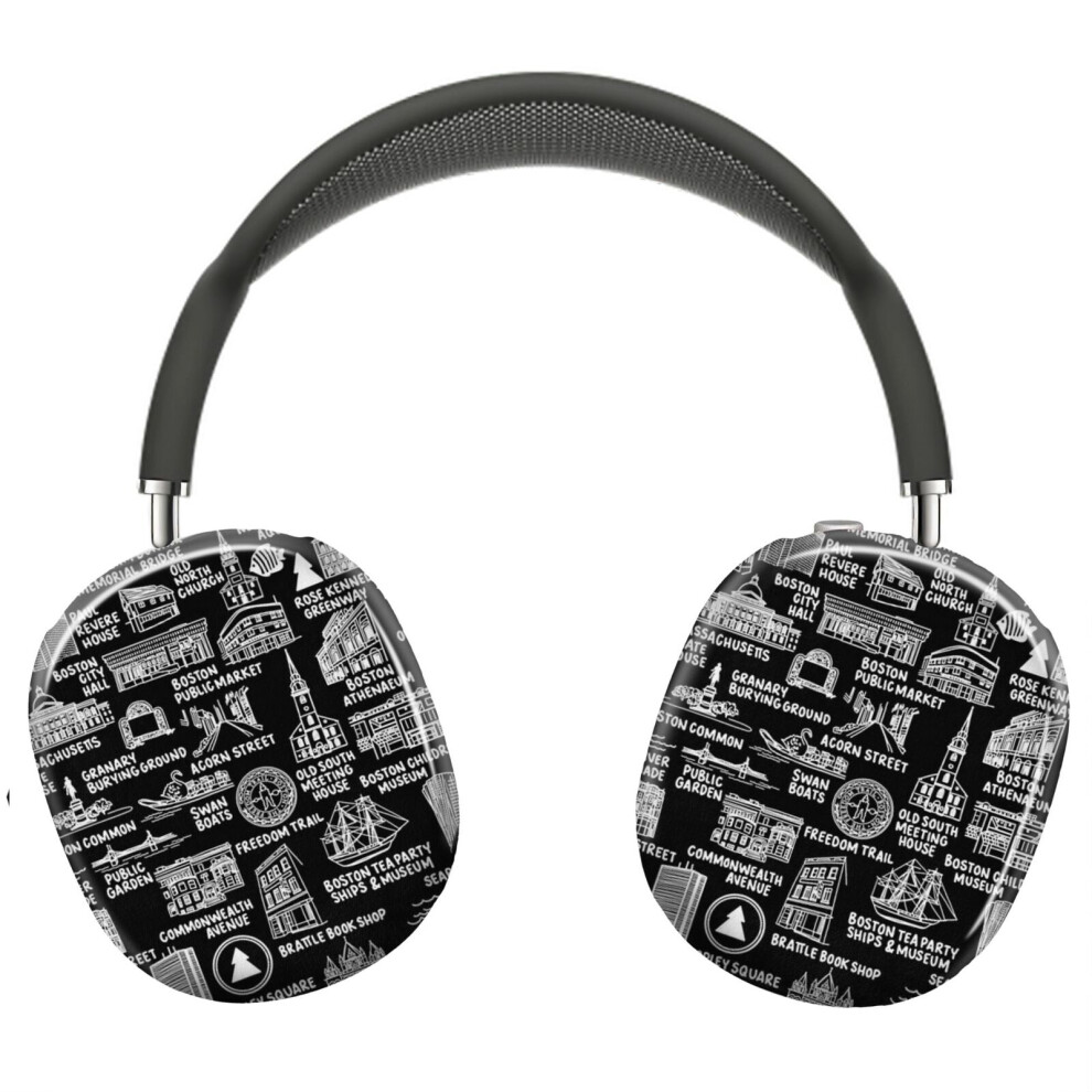 (Boston Map _9114) Protective Cover For Airpods Max Headphones Aesthetic Print Snap On Cases 8841579041764