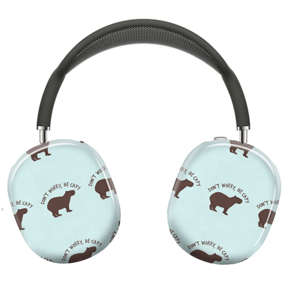 (Don't Worry, Be Capy (Capybara)_9110) Protective Cover For Airpods Max Headphones Aesthetic Print Snap On Cases 8841579046400