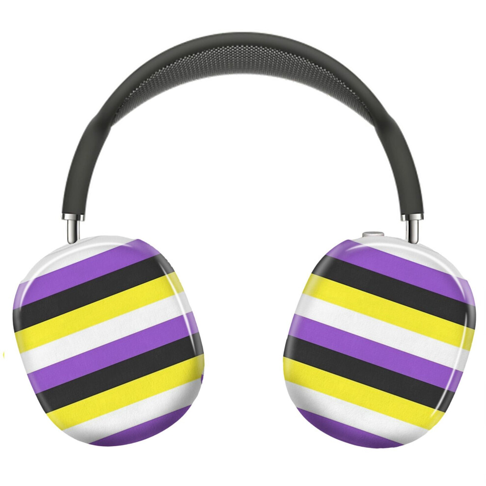 (Nonbinary Flag Face Mask Tapestry Socks_4036) Protective Cover For Airpods Max Headphones Aesthetic Print Snap On Cases 8841579091486