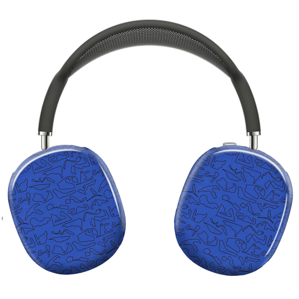 (Formula One Circuits Outline - Burton Blue_9149) Protective Cover For Airpods Max Headphones Aesthetic Print Snap On Cases 8841579060697