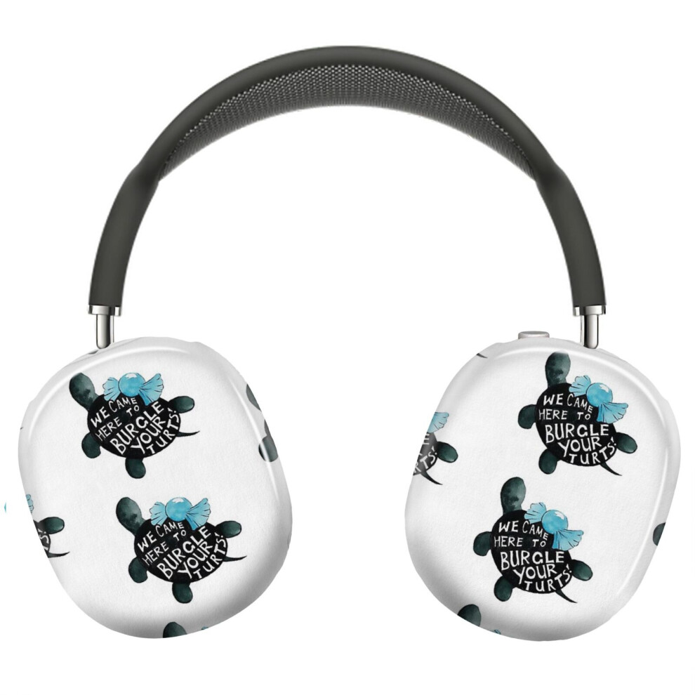 ( Turtle Burgles_2578) Protective Cover For Airpods Max Headphones Aesthetic Print Snap On Cases Black 8841579043508
