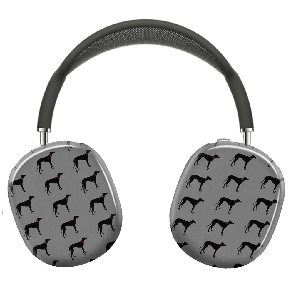 ( Sighthound Silhouette With Collar_6749) Protective Cover For Airpods Max Headphones Aesthetic Print Snap On Cases Black 8841579043577