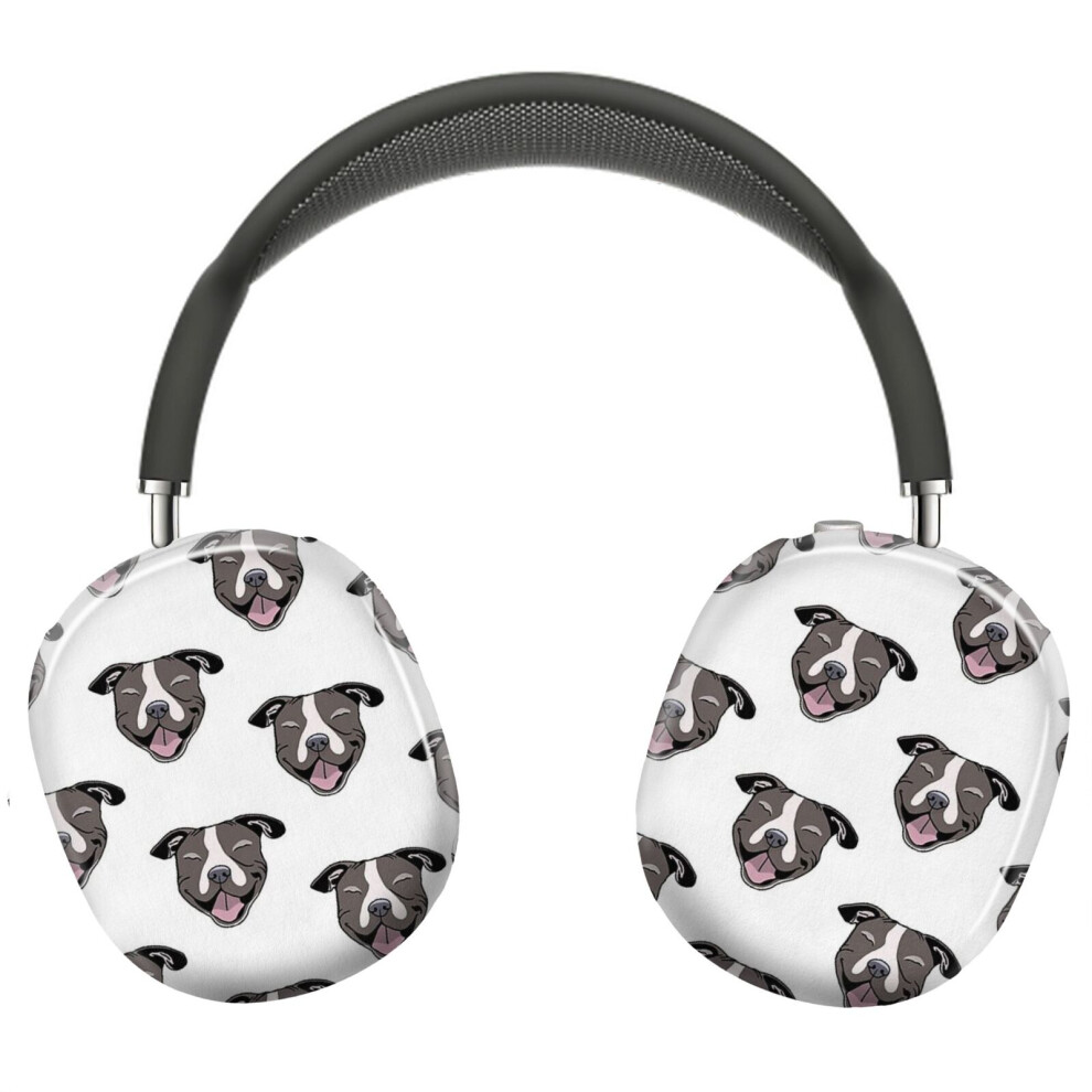 (Happy Pitbull_11426) Protective Cover For Airpods Max Headphones Aesthetic Print Snap On Cases 8841579073444
