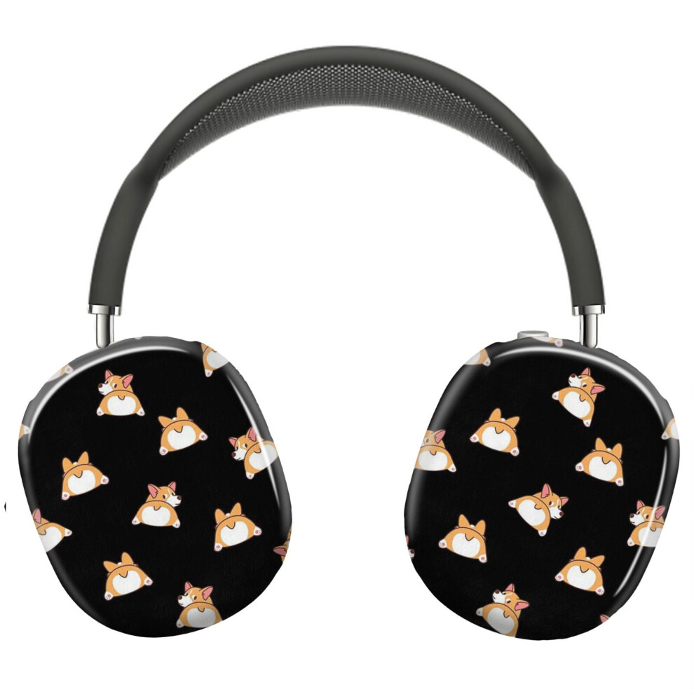 (Funny Cute Corgi Butt Pattern Dark_22661) Protective Cover for AirPods Max Headphones Aesthetic Print Snap On Cases-image-OPC-PFH8ZVC-NEW