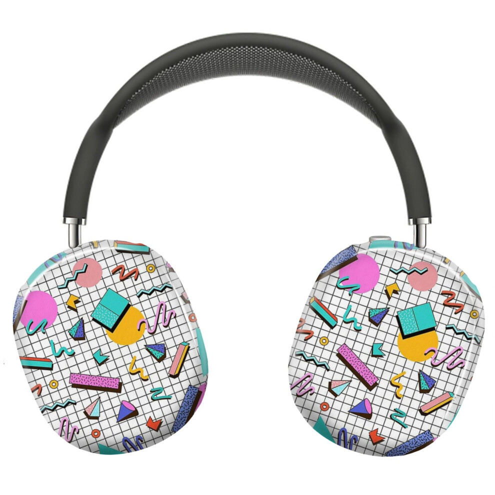 (Funky 80S Eighties Memphis Pattern Design_4601) Protective Cover For Airpods Max Headphones Aesthetic Print Snap On Cases 8841579059325