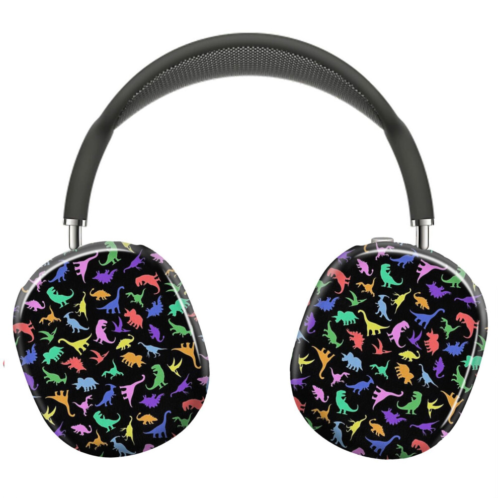 (Fun Dinosaur Pattern ( Background)_5180) Protective Cover For Airpods Max Headphones Aesthetic Print Snap On Cases Black 8841579059400