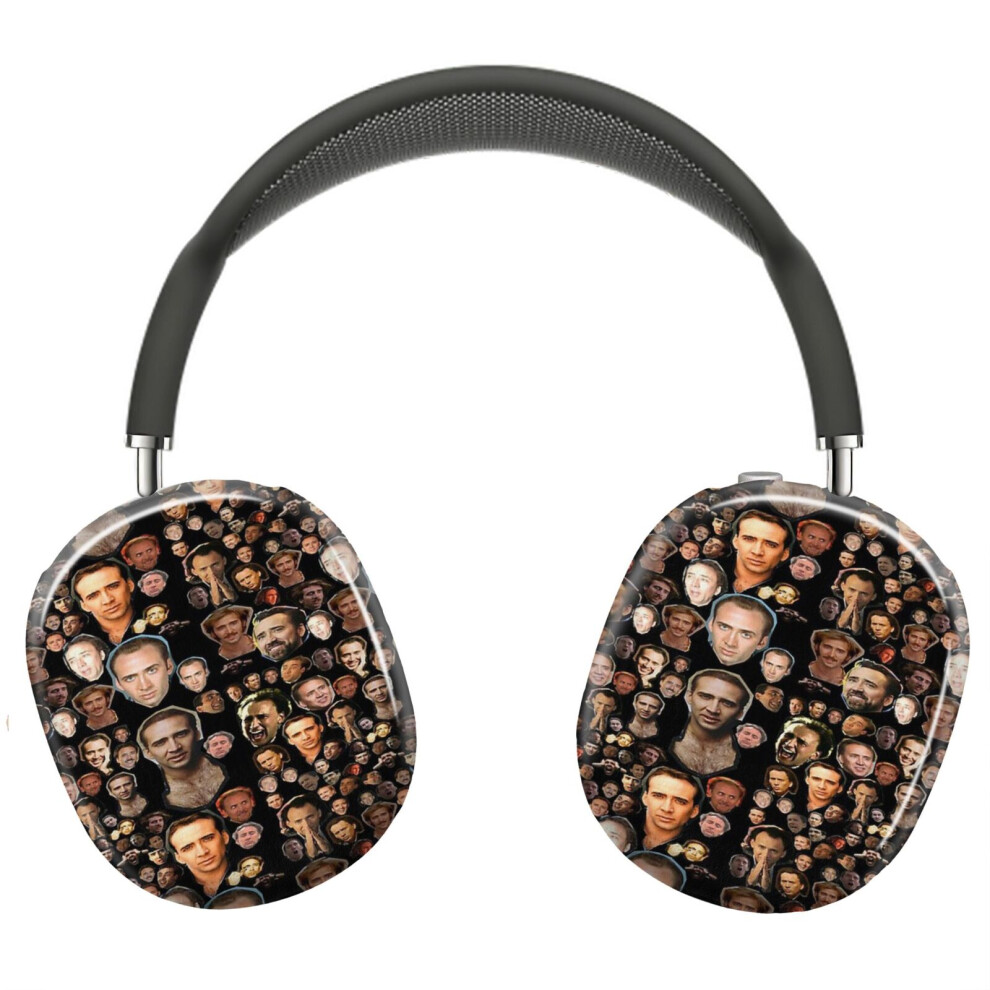(Nicholas Cage Faces Pattern - Nicolas Cage - Nick Cage - Nic Cage Faces Pattern_5678) Protective Cover For Airpods Max Headphones Aesthetic Print Sna 8841579092025