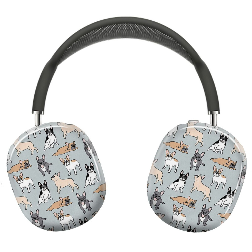 (French Bulldog Grey_4796) Protective Cover For Airpods Max Headphones Aesthetic Print Snap On Cases Blue 8841579060017