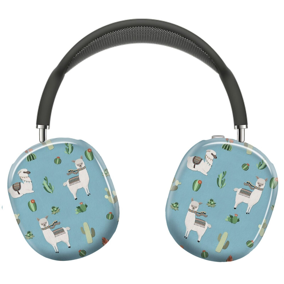 (Lama And Cactus Pattern_8114) Protective Cover For Airpods Max Headphones Aesthetic Print Snap On Cases 8841579083061