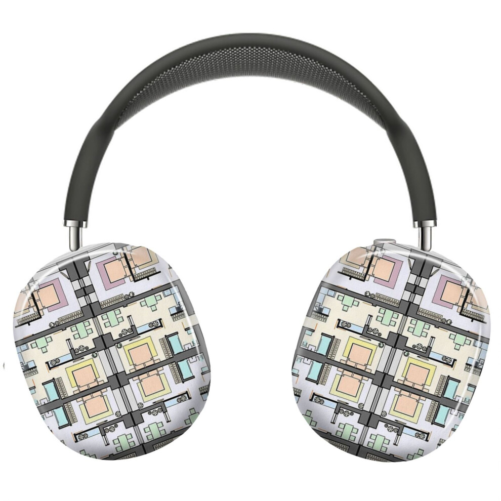 (Detailed Architectural Floor Plan, Apartment Layout_22169) Protective Cover For Airpods Max Headphones Aesthetic Print Snap On Cases 8841579048220