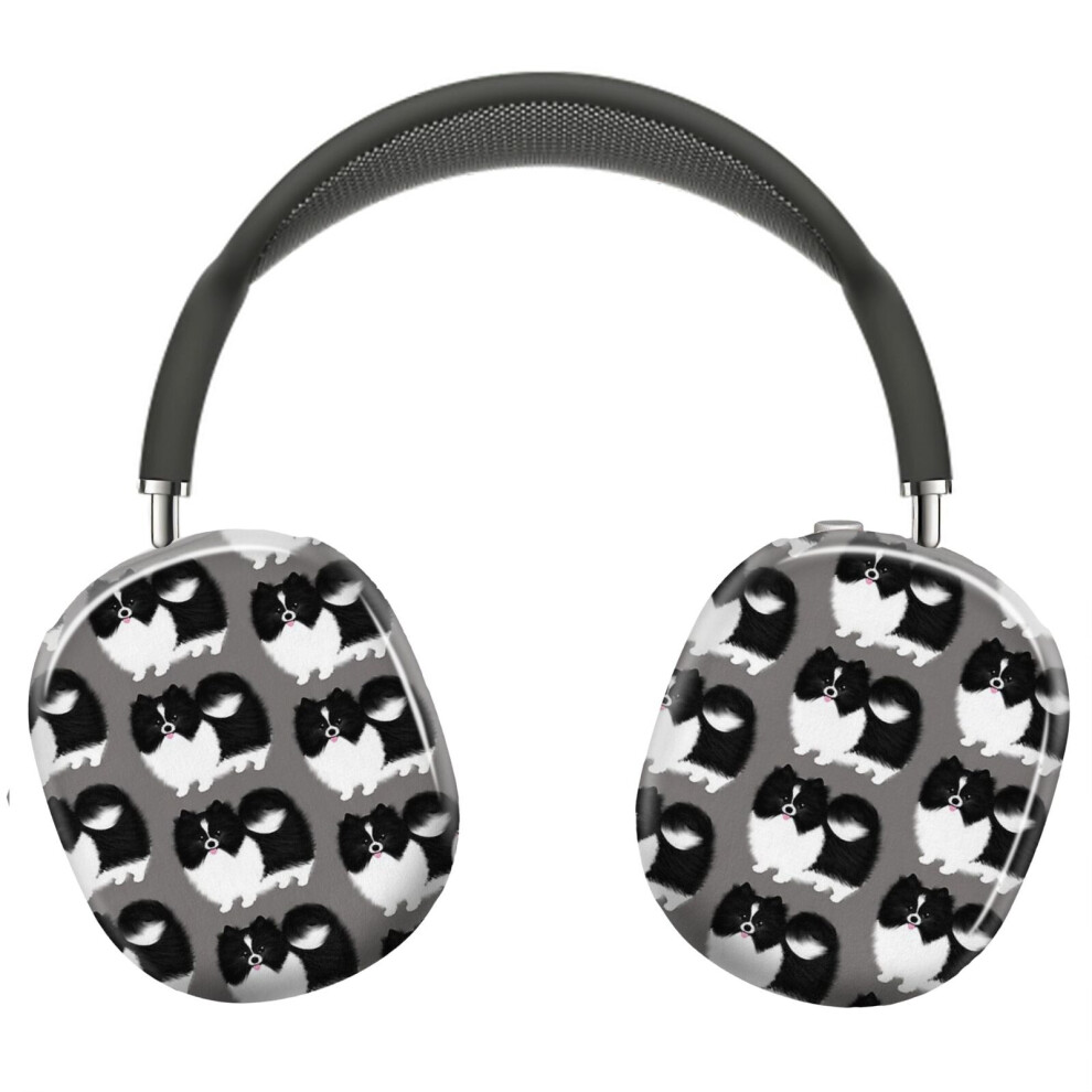 (Black And White Parti Pomeranian Cute Black And White Fluffy Dog_7068) Protective Cover for AirPods Max Headphones Aesthetic Print Snap On Cases-image-OPC-PFH92HS-NEW