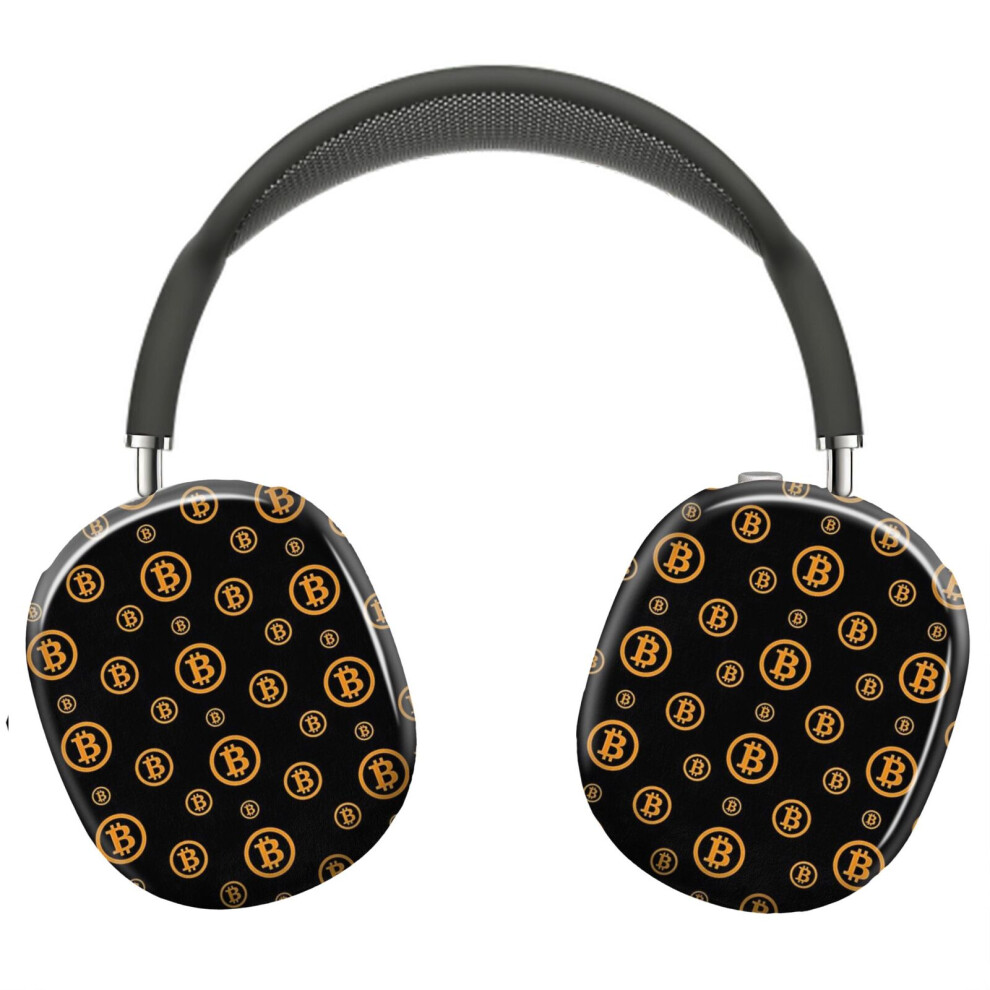 (Bitcoin Logo Pattern_22026) Protective Cover For Airpods Max Headphones Aesthetic Print Snap On Cases 8841579044239