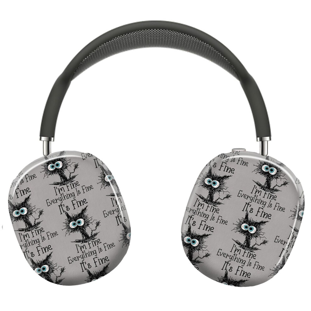(It's Fine I'm Fine Everything Is Fine Funny Cat _11112) Protective Cover For Airpods Max Headphones Aesthetic Print Snap On Cases 8841579067610