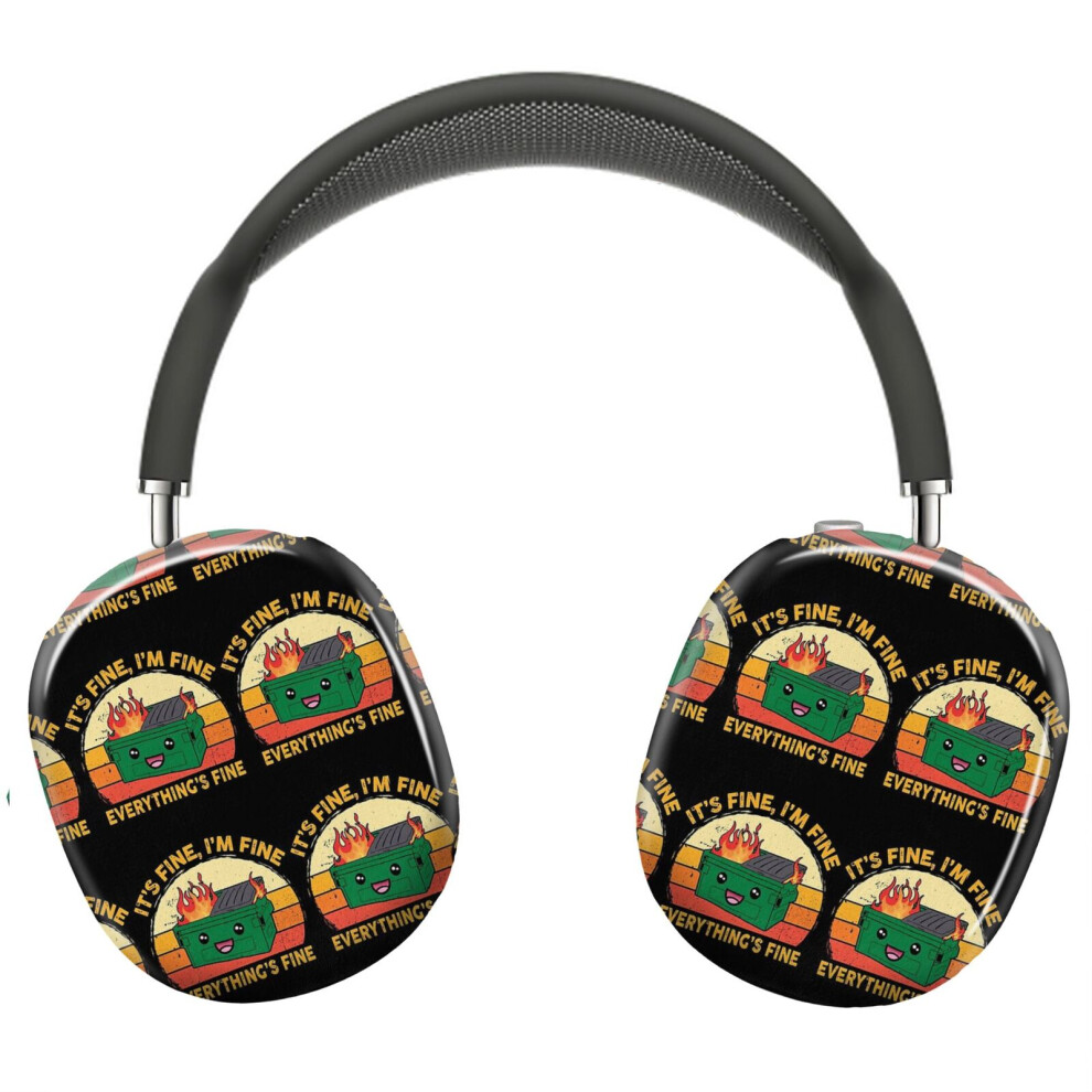 (It's Fine I'm Fine Everything's Fine Lil Dumpster Fire_7483) Protective Cover For Airpods Max Headphones Aesthetic Print Snap On Cases 8841579067603