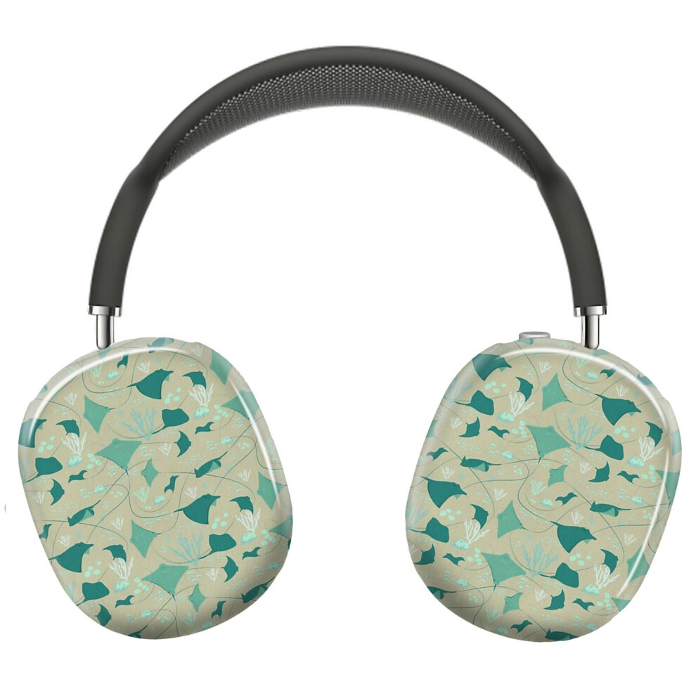 (Cool Stingrays Pattern On Grey_6835) Protective Cover For Airpods Max Headphones Aesthetic Print Snap On Cases 8841579053620