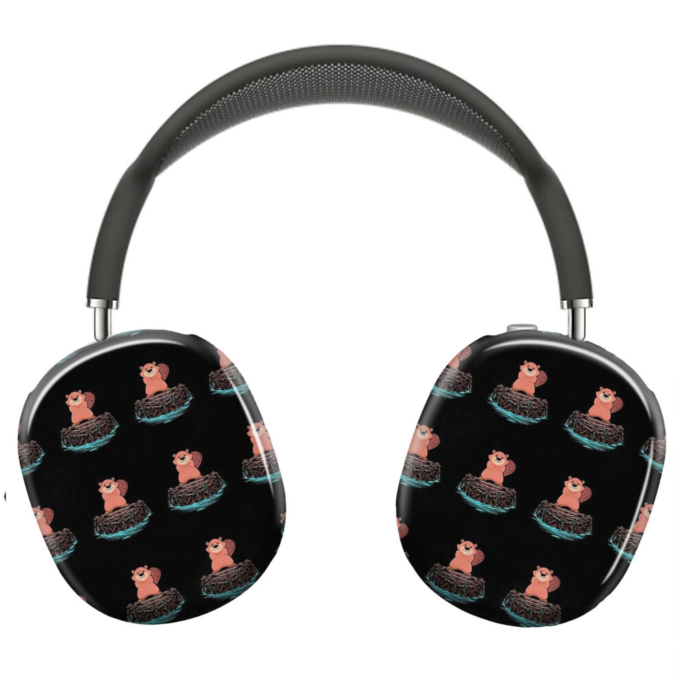 (Cool Beaver On Dam Funny Animal Gift Rodent_5686) Protective Cover For Airpods Max Headphones Aesthetic Print Snap On Cases 8841579053750