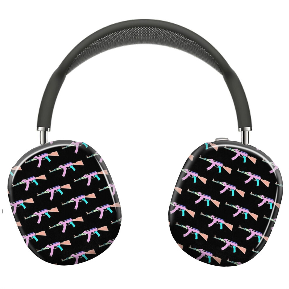 (Ak-47 (Pattern Art - )_9489) Protective Cover For Airpods Max Headphones Aesthetic Print Snap On Cases Black 8841579032137