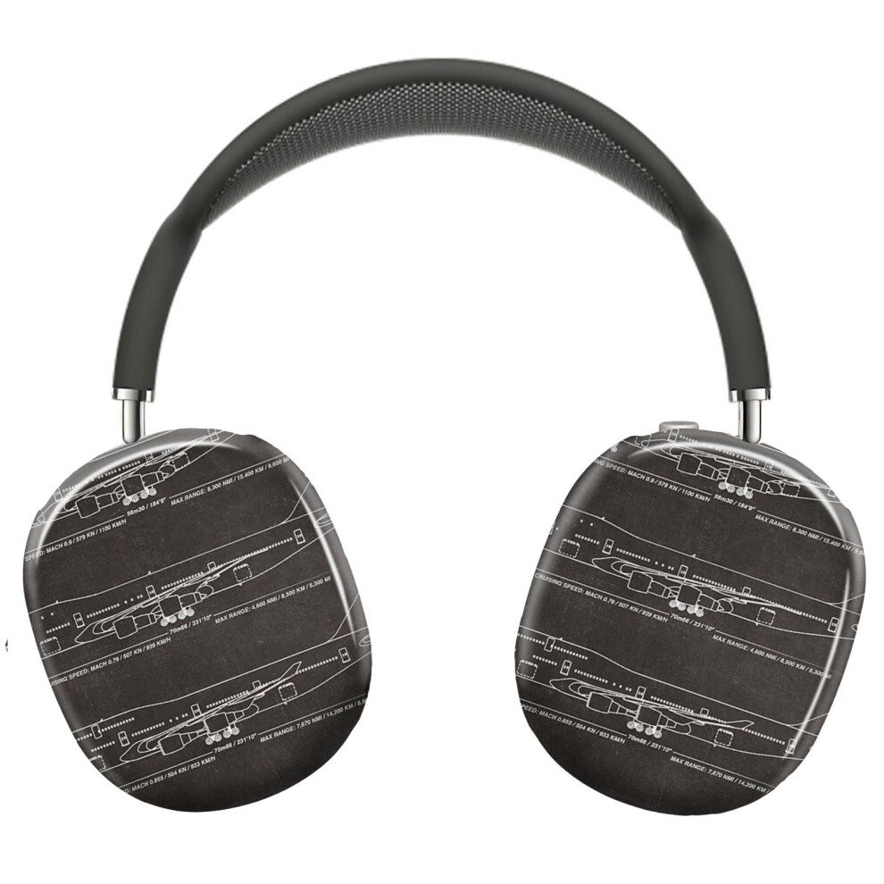 (Boeing 747 Family Blueprint (black)_7518) Protective Cover for AirPods Max Headphones Aesthetic Print Snap On Cases-image-OPC-PFH92Z9-NEW