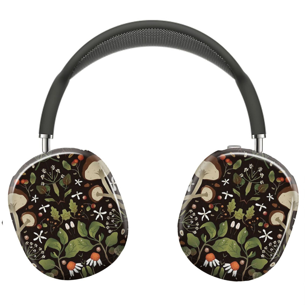 (Mushroom Colorful Neon Pattern Plants Lovers Tropical Floral_5443) Protective Cover For Airpods Max Headphones Aesthetic Print Snap On Cases 8841579093763