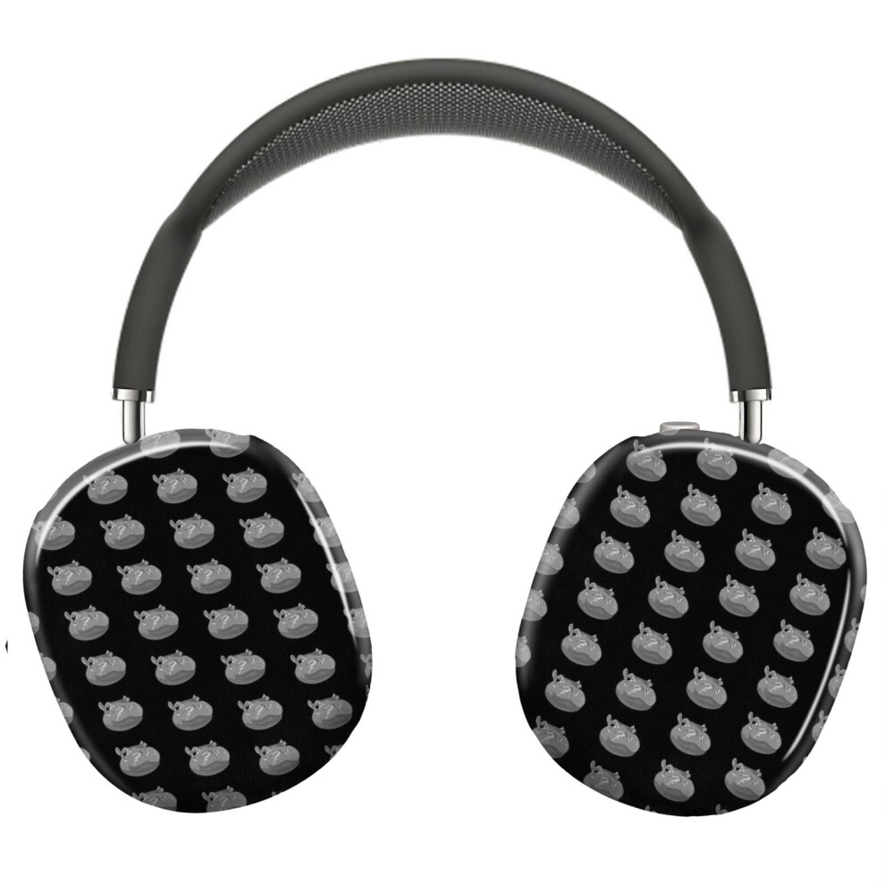 (Hippo Fiona Cincinnati Zoo (Black)_9345) Protective Cover For Airpods Max Headphones Aesthetic Print Snap On Cases Black 8841579071662
